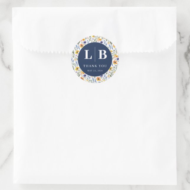 Pegatina Redonda Spring Floral Wedding (Bolso)
