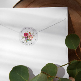 Pegatina Redonda Spring Lush |  Bouquet Botanical Return address