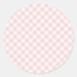 Pegatina Redonda Spring Retro Gingham Blush Suave