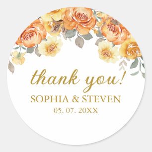 Pegatina Redonda Spring Wedding Floral Style