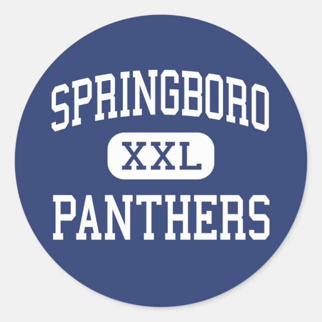 Pegatina Redonda Springboro - Panthers - High - Springboro Ohio (Anverso)