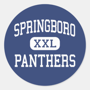 Pegatina Redonda Springboro - Panthers - High - Springboro Ohio