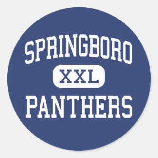 Pegatina Redonda Springboro - Panthers - High - Springboro Ohio