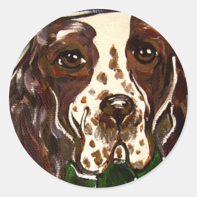 Pegatina Redonda Springer Spaniel Inglés (Anverso)