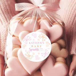 Pegatina Redonda Sprinkle Ribbon Baby Shower Round Stickers