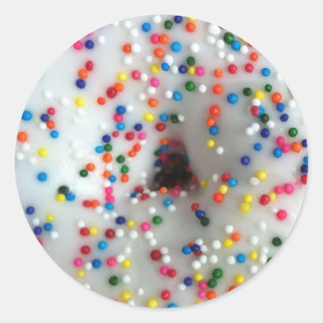 Pegatina Redonda Sprinkles Donut (Anverso)