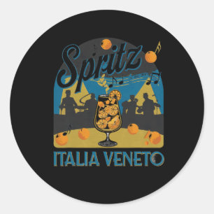 Pegatina Redonda Spritz Veneto Italia Vino Naranja Vintage Cola 5 