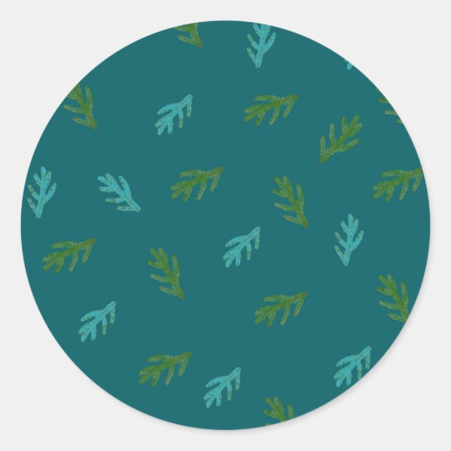 Pegatina Redonda Spruce Twigs - El olor de un bosque (Anverso)