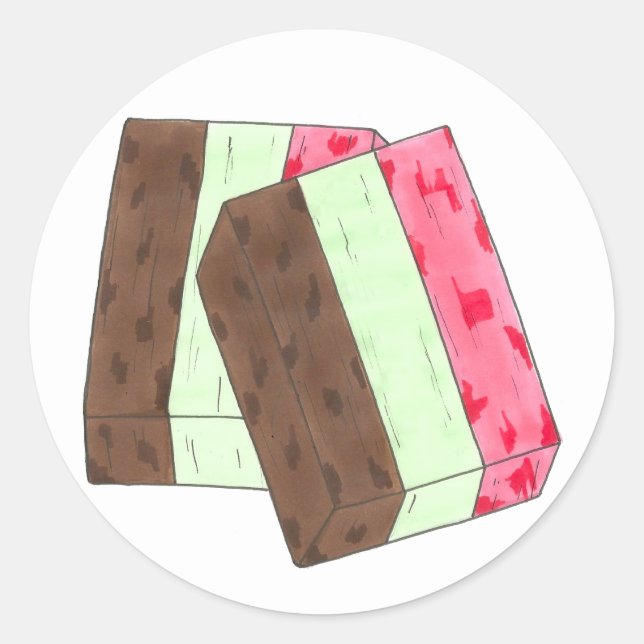 Pegatina Redonda Spumoni Italiano Gelato Helado Spumone (Anverso)