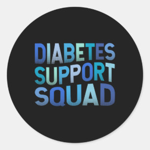 Pegatina Redonda Squad de apoyo a la diabetes T1d Tipo 1 Guerrero d