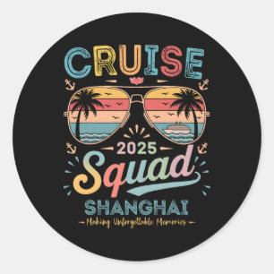 Pegatina Redonda Squad de Crucero 2025 Grupo Familiar Shanghai S