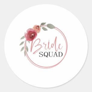 Pegatina Redonda Squad de la Novia