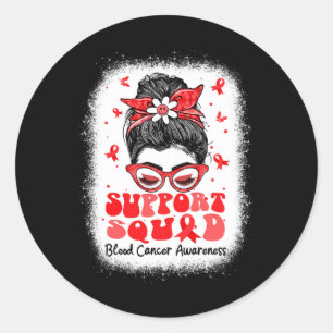 Pegatina Redonda Squad Messy Bun mariposa Mariposa Cinta roja
