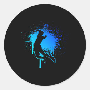 Pegatina Redonda Squash Bádminton Jugador de bádminton Volante
