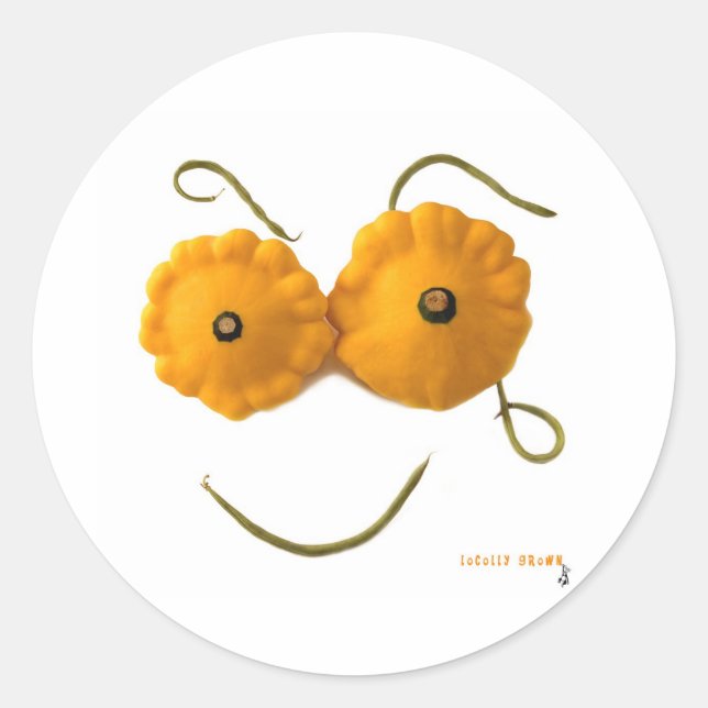 Pegatina Redonda Squash Face (Anverso)