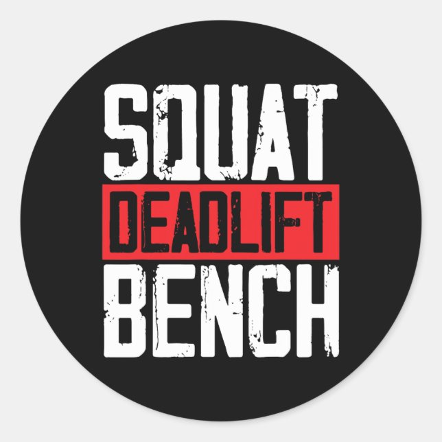 Pegatina Redonda Squat Deadlift Bench Weibo Levantamiento de pesas (Anverso)