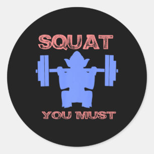 Pegatina Redonda Squat Debes Fitness Gym Squat Gracioso Regalo