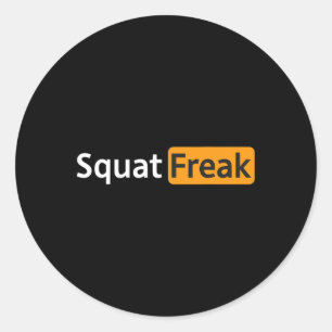 Pegatina Redonda Squat Freak Funny Gym Bodybuilding Fitness Workout