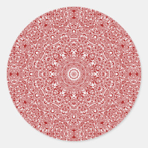 Pegatina Redonda Squiggy Psicodélico Boho Funky Navidades Mandala