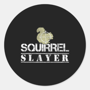 Pegatina Redonda Squirrel Funny Slayer Caza De ardillas Hu