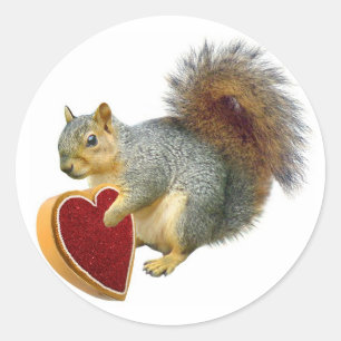 Pegatina Redonda Squirrel Valentine