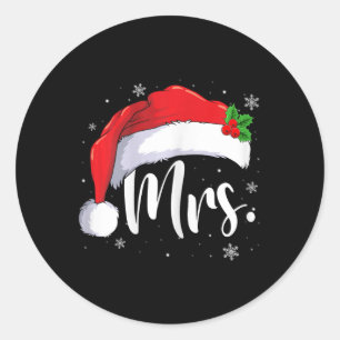 Pegatina Redonda Sr. Claus Navidades Las Parejas Coinciden Con Él