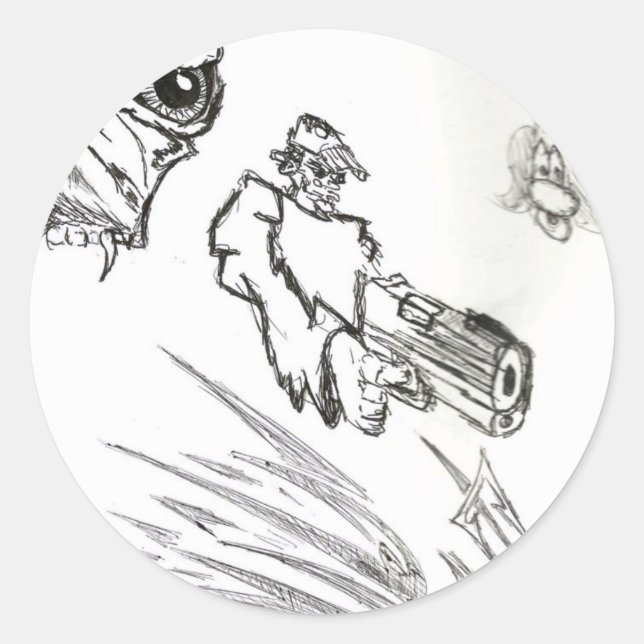 Pegatina Redonda SR Diseña ilustraciones (Anverso)