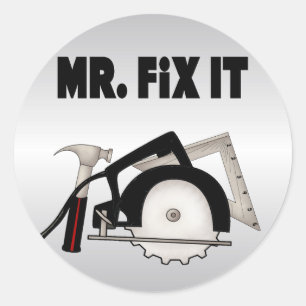 Pegatina Redonda Sr. Fix It