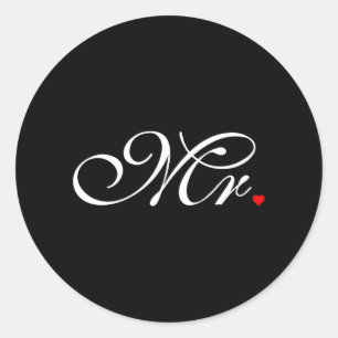 Pegatina Redonda Sr. Husband Groom Sus Hers Nuevos Caminos