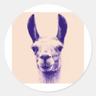 Pegatina Redonda Sr. Llama