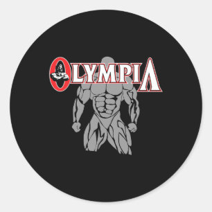 Pegatina Redonda Sr. Olympia Para Hombres Mujeres Fitness Bodybuild