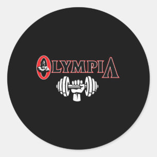 Pegatina Redonda Sr. Olympia Para Hombres Mujeres Fitness Bodybuild