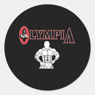Pegatina Redonda Sr. Olympia Para Hombres Mujeres Fitness Bodybuild