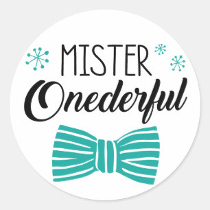 Pegatina Redonda Sr. Onederful Party Sticker