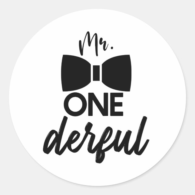 Pegatina Redonda Sr. ONEMaravilloso Sr. Maravilloso Primer Primer D (Anverso)