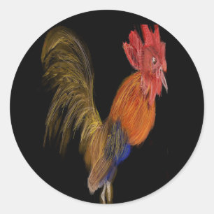 Pegatina Redonda Sr. Rooster