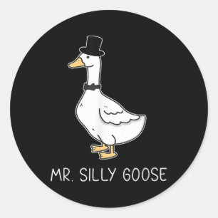 Pegatina Redonda Sr. Silly Goose Pareja Matando Bodas Funny Hombres