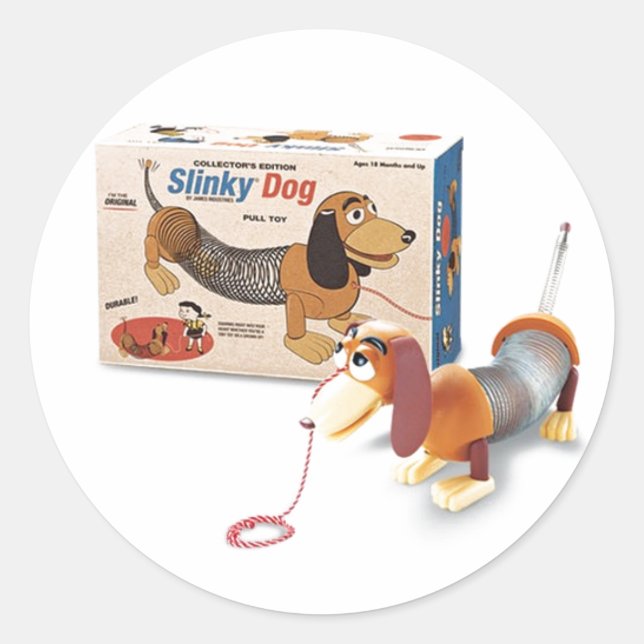 Pegatina Redonda Sr. Slinky Pegatinas (Anverso)