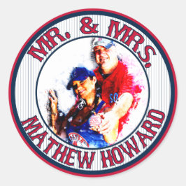 Pegatina Redonda Sr.-Sra. Baseball-Pegatinas-Sellos para sobres-HOW