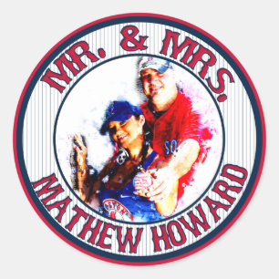 Pegatina Redonda Sr.-Sra. Baseball-Pegatinas-Sellos para sobres-HOW