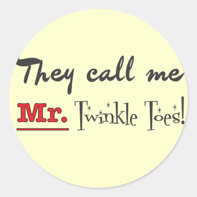 Pegatina Redonda Sr. Twinkle Toes Ballet Regalos (Anverso)