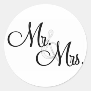 Pegatina Redonda Sr. y Sra. Cupcake Toppers