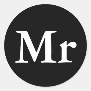 Pegatina Redonda Sr. y Sra.   elegante pareja moderna