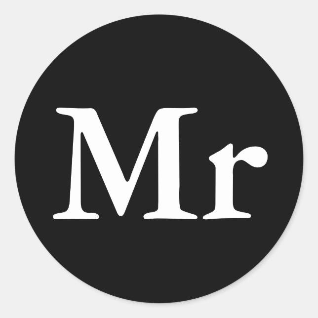 Pegatina Redonda Sr. y Sra. | elegante pareja moderna (Anverso)