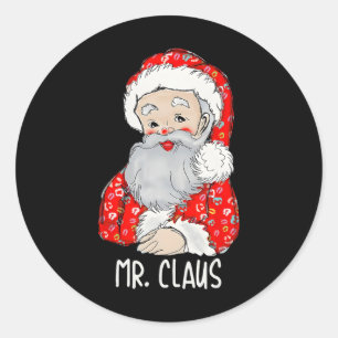 Pegatina Redonda Sr. y Sra. Santa Claus Parejas Navidades