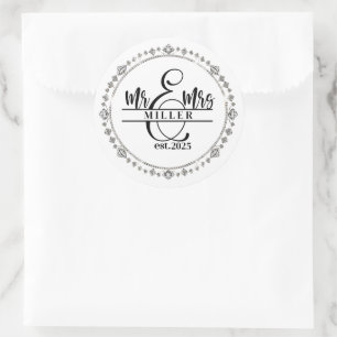 Pegatina Redonda Sr. y Sra. Sticker