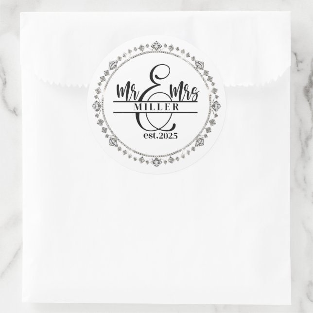 Pegatina Redonda Sr. y Sra. Sticker (Bolso)