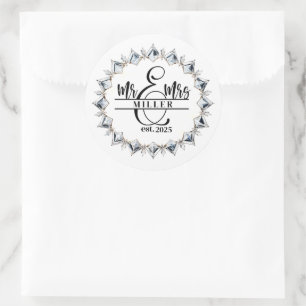 Pegatina Redonda Sr. y Sra. Sticker