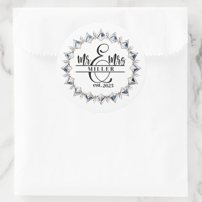 Pegatina Redonda Sr. y Sra. Sticker (Bolso)