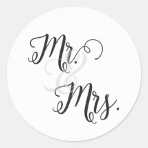 Sr. y Sra. Wedding Stickers - Negro y Blanco